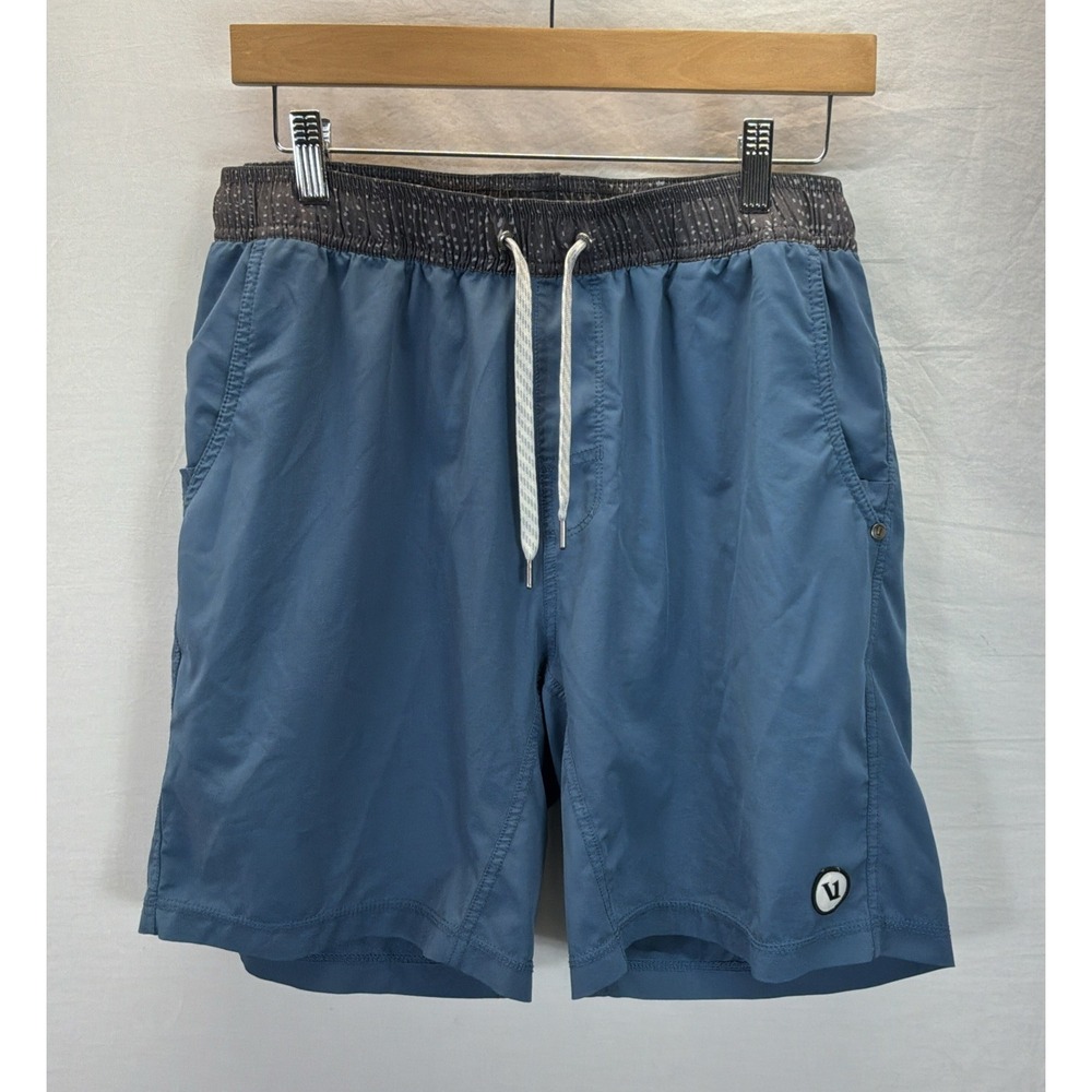 Vuori Kore Shorts Mens Sz XL Teal Grey Recycled Stretch Athletic Lined V302 7"